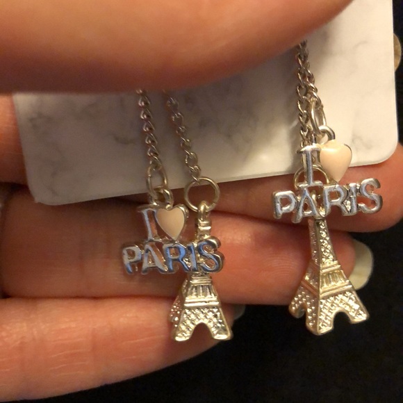 Silver “I love Paris” Eiffel Tower earrings - Picture 3 of 4